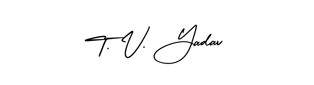 How to make T. V. Yadav signature? AmerikaSignatureDemo-Regular is a professional autograph style. Create handwritten signature for T. V. Yadav name. T. V. Yadav signature style 3 images and pictures png