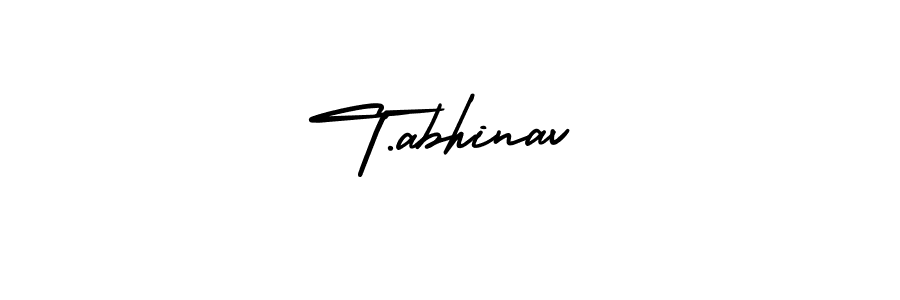 Use a signature maker to create a handwritten signature online. With this signature software, you can design (AmerikaSignatureDemo-Regular) your own signature for name T.abhinav. T.abhinav signature style 3 images and pictures png