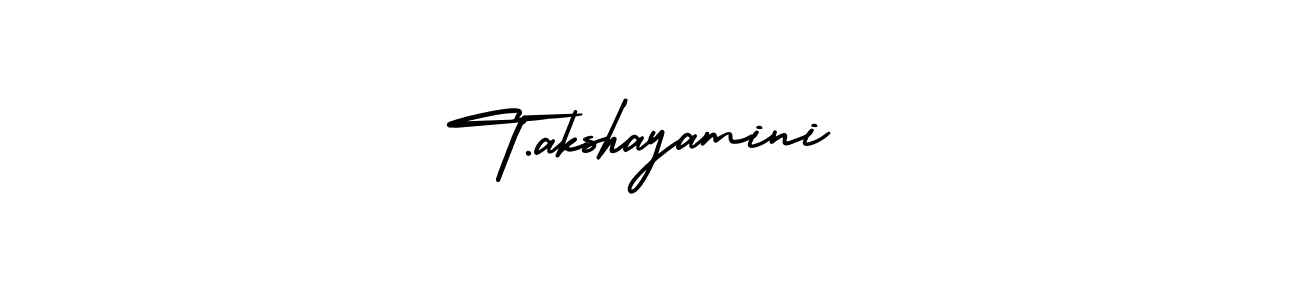 Use a signature maker to create a handwritten signature online. With this signature software, you can design (AmerikaSignatureDemo-Regular) your own signature for name T.akshayamini. T.akshayamini signature style 3 images and pictures png