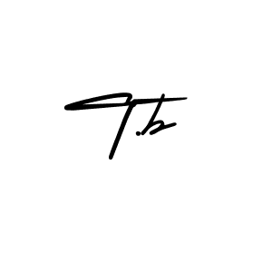 How to make T.b signature? AmerikaSignatureDemo-Regular is a professional autograph style. Create handwritten signature for T.b name. T.b signature style 3 images and pictures png