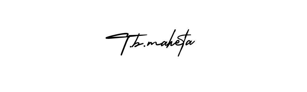 Use a signature maker to create a handwritten signature online. With this signature software, you can design (AmerikaSignatureDemo-Regular) your own signature for name T.b.maheta. T.b.maheta signature style 3 images and pictures png