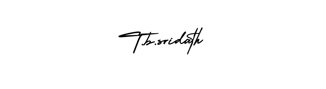 Similarly AmerikaSignatureDemo-Regular is the best handwritten signature design. Signature creator online .You can use it as an online autograph creator for name T.b.sridath. T.b.sridath signature style 3 images and pictures png