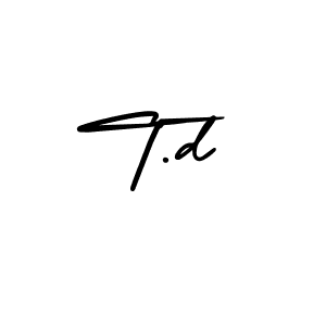 Make a beautiful signature design for name T.d. With this signature (AmerikaSignatureDemo-Regular) style, you can create a handwritten signature for free. T.d signature style 3 images and pictures png