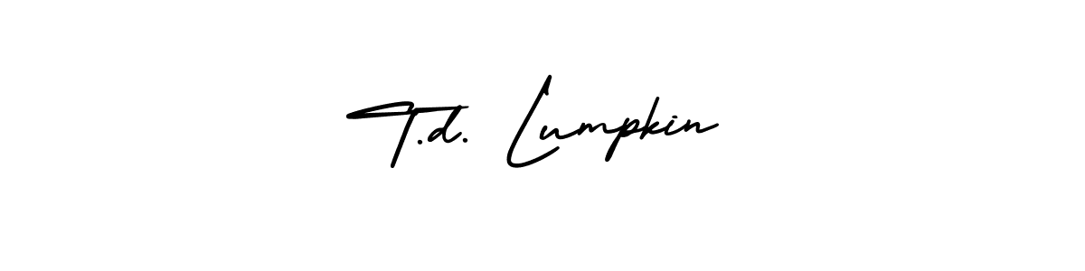 Create a beautiful signature design for name T.d. Lumpkin. With this signature (AmerikaSignatureDemo-Regular) fonts, you can make a handwritten signature for free. T.d. Lumpkin signature style 3 images and pictures png