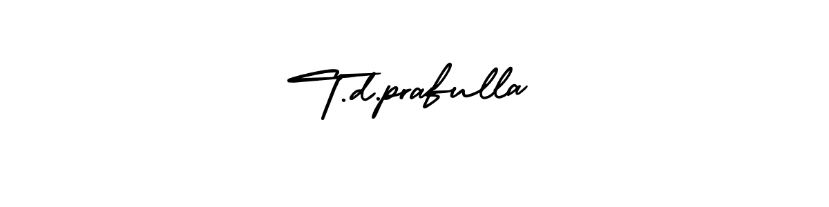 Design your own signature with our free online signature maker. With this signature software, you can create a handwritten (AmerikaSignatureDemo-Regular) signature for name T.d.prafulla. T.d.prafulla signature style 3 images and pictures png