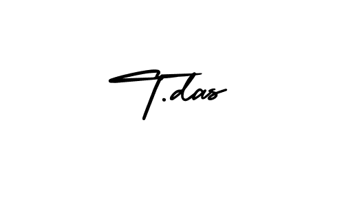 The best way (AmerikaSignatureDemo-Regular) to make a short signature is to pick only two or three words in your name. The name T.das include a total of six letters. For converting this name. T.das signature style 3 images and pictures png