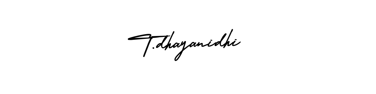 Create a beautiful signature design for name T.dhayanidhi. With this signature (AmerikaSignatureDemo-Regular) fonts, you can make a handwritten signature for free. T.dhayanidhi signature style 3 images and pictures png