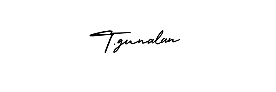 The best way (AmerikaSignatureDemo-Regular) to make a short signature is to pick only two or three words in your name. The name T.gunalan include a total of six letters. For converting this name. T.gunalan signature style 3 images and pictures png