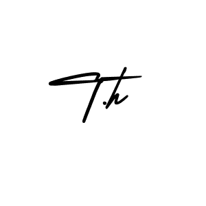 Design your own signature with our free online signature maker. With this signature software, you can create a handwritten (AmerikaSignatureDemo-Regular) signature for name T.h. T.h signature style 3 images and pictures png