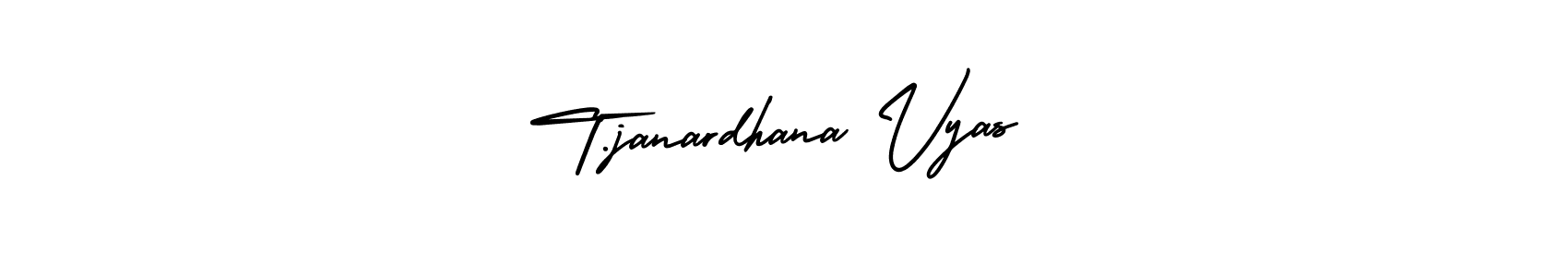 Use a signature maker to create a handwritten signature online. With this signature software, you can design (AmerikaSignatureDemo-Regular) your own signature for name T.janardhana Vyas. T.janardhana Vyas signature style 3 images and pictures png