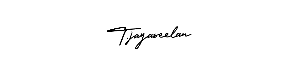 How to make T.jayaseelan signature? AmerikaSignatureDemo-Regular is a professional autograph style. Create handwritten signature for T.jayaseelan name. T.jayaseelan signature style 3 images and pictures png