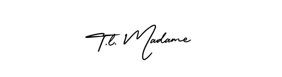 Make a beautiful signature design for name T.l. Madame. Use this online signature maker to create a handwritten signature for free. T.l. Madame signature style 3 images and pictures png