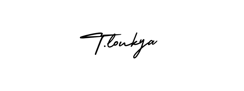 It looks lik you need a new signature style for name T.loukya. Design unique handwritten (AmerikaSignatureDemo-Regular) signature with our free signature maker in just a few clicks. T.loukya signature style 3 images and pictures png