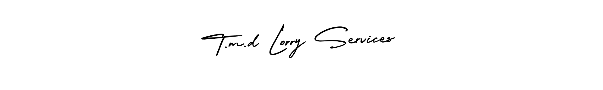Use a signature maker to create a handwritten signature online. With this signature software, you can design (AmerikaSignatureDemo-Regular) your own signature for name T.m.d Lorry Services. T.m.d Lorry Services signature style 3 images and pictures png