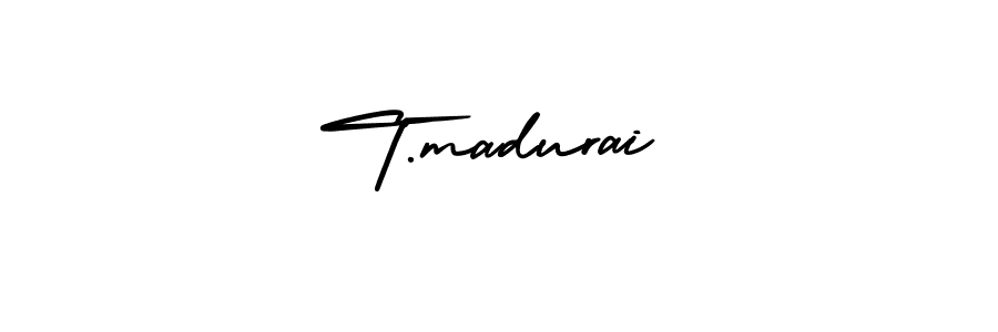 How to make T.madurai name signature. Use AmerikaSignatureDemo-Regular style for creating short signs online. This is the latest handwritten sign. T.madurai signature style 3 images and pictures png