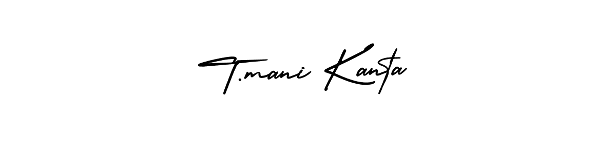 The best way (AmerikaSignatureDemo-Regular) to make a short signature is to pick only two or three words in your name. The name T.mani Kanta include a total of six letters. For converting this name. T.mani Kanta signature style 3 images and pictures png