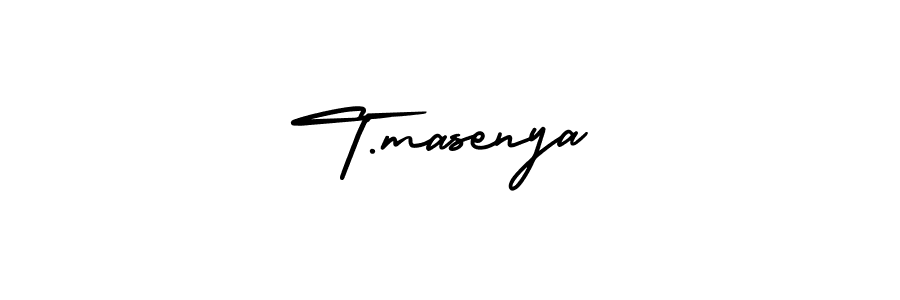 Design your own signature with our free online signature maker. With this signature software, you can create a handwritten (AmerikaSignatureDemo-Regular) signature for name T.masenya. T.masenya signature style 3 images and pictures png