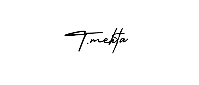 Design your own signature with our free online signature maker. With this signature software, you can create a handwritten (AmerikaSignatureDemo-Regular) signature for name T.mehta. T.mehta signature style 3 images and pictures png