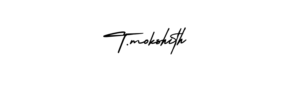 How to make T.mokshith signature? AmerikaSignatureDemo-Regular is a professional autograph style. Create handwritten signature for T.mokshith name. T.mokshith signature style 3 images and pictures png