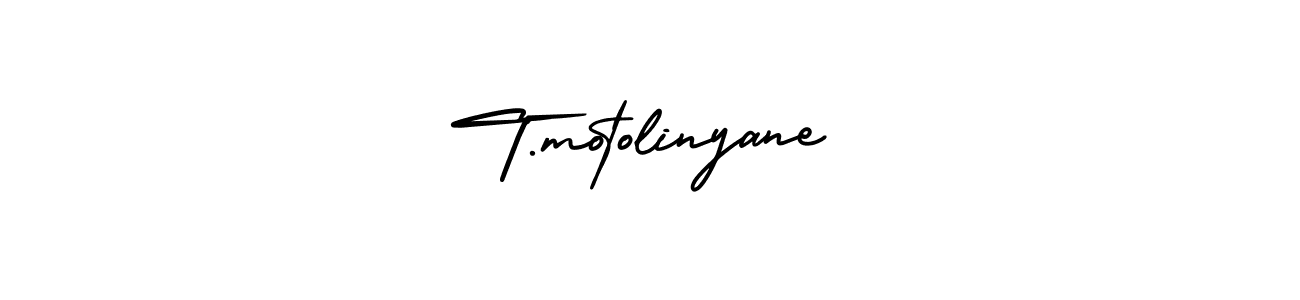 Create a beautiful signature design for name T.motolinyane. With this signature (AmerikaSignatureDemo-Regular) fonts, you can make a handwritten signature for free. T.motolinyane signature style 3 images and pictures png