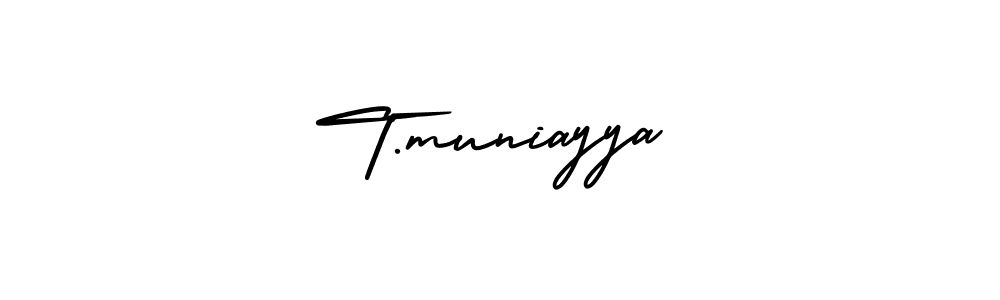 Also You can easily find your signature by using the search form. We will create T.muniayya name handwritten signature images for you free of cost using AmerikaSignatureDemo-Regular sign style. T.muniayya signature style 3 images and pictures png