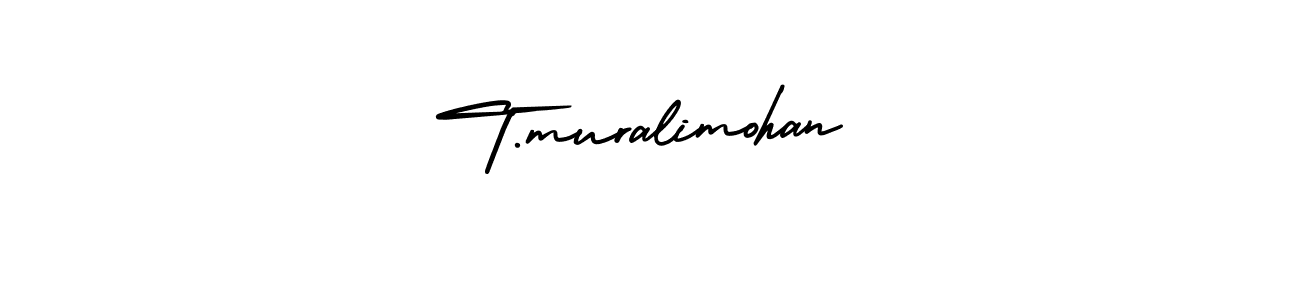 How to make T.muralimohan name signature. Use AmerikaSignatureDemo-Regular style for creating short signs online. This is the latest handwritten sign. T.muralimohan signature style 3 images and pictures png