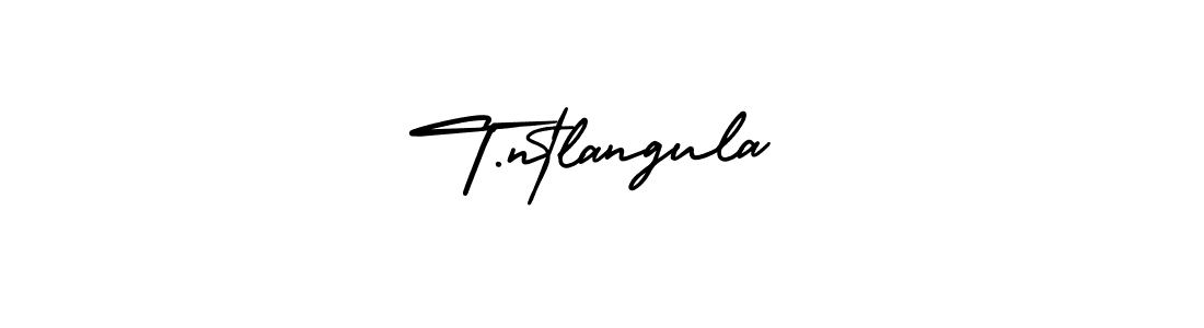 How to make T.ntlangula name signature. Use AmerikaSignatureDemo-Regular style for creating short signs online. This is the latest handwritten sign. T.ntlangula signature style 3 images and pictures png