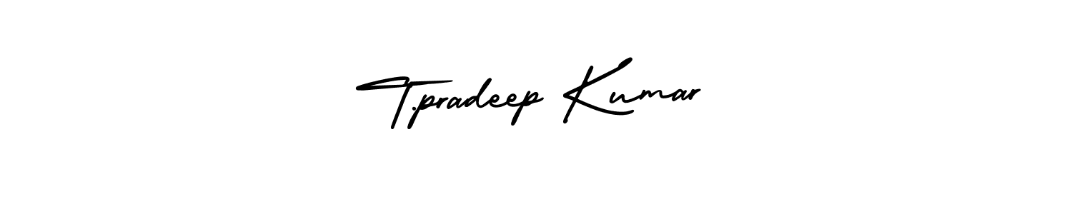 Use a signature maker to create a handwritten signature online. With this signature software, you can design (AmerikaSignatureDemo-Regular) your own signature for name T.pradeep Kumar. T.pradeep Kumar signature style 3 images and pictures png