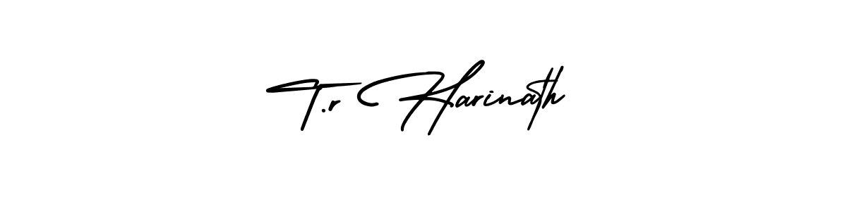 How to make T.r Harinath name signature. Use AmerikaSignatureDemo-Regular style for creating short signs online. This is the latest handwritten sign. T.r Harinath signature style 3 images and pictures png