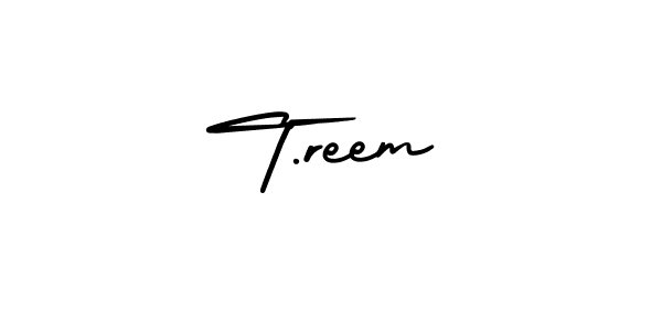 How to make T.reem signature? AmerikaSignatureDemo-Regular is a professional autograph style. Create handwritten signature for T.reem name. T.reem signature style 3 images and pictures png