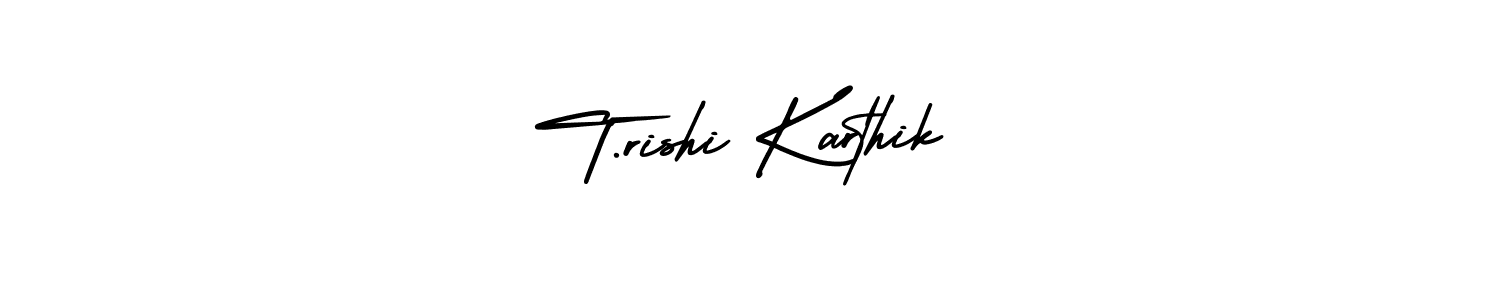 Design your own signature with our free online signature maker. With this signature software, you can create a handwritten (AmerikaSignatureDemo-Regular) signature for name T.rishi Karthik. T.rishi Karthik signature style 3 images and pictures png