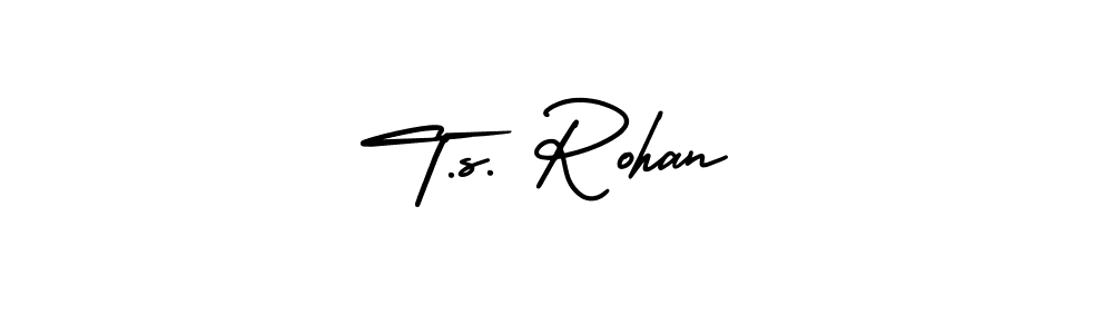 T.s. Rohan stylish signature style. Best Handwritten Sign (AmerikaSignatureDemo-Regular) for my name. Handwritten Signature Collection Ideas for my name T.s. Rohan. T.s. Rohan signature style 3 images and pictures png