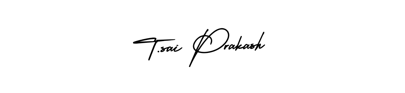 The best way (AmerikaSignatureDemo-Regular) to make a short signature is to pick only two or three words in your name. The name T.sai Prakash include a total of six letters. For converting this name. T.sai Prakash signature style 3 images and pictures png