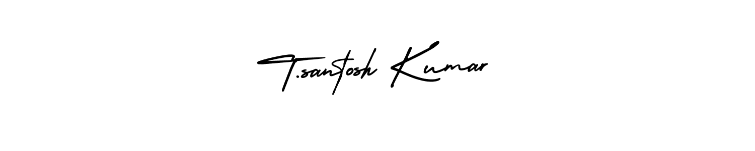 Make a beautiful signature design for name T.santosh Kumar. With this signature (AmerikaSignatureDemo-Regular) style, you can create a handwritten signature for free. T.santosh Kumar signature style 3 images and pictures png