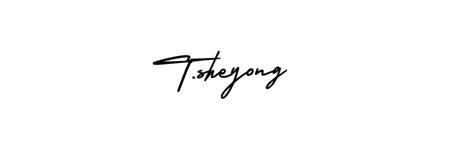 You should practise on your own different ways (AmerikaSignatureDemo-Regular) to write your name (T.sheyong) in signature. don't let someone else do it for you. T.sheyong signature style 3 images and pictures png