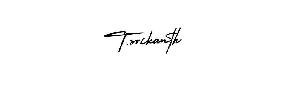 The best way (AmerikaSignatureDemo-Regular) to make a short signature is to pick only two or three words in your name. The name T.srikanth include a total of six letters. For converting this name. T.srikanth signature style 3 images and pictures png