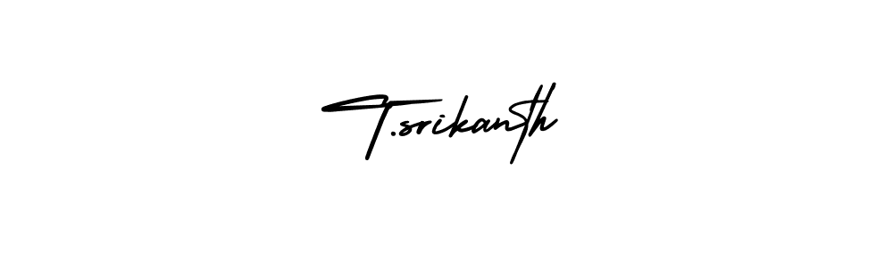 The best way (AmerikaSignatureDemo-Regular) to make a short signature is to pick only two or three words in your name. The name T.srikanth include a total of six letters. For converting this name. T.srikanth signature style 3 images and pictures png