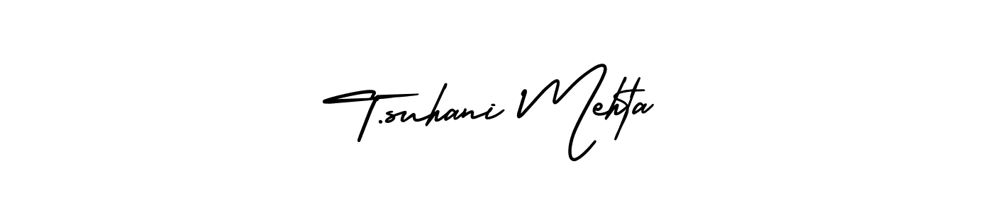 Best and Professional Signature Style for T.suhani Mehta. AmerikaSignatureDemo-Regular Best Signature Style Collection. T.suhani Mehta signature style 3 images and pictures png