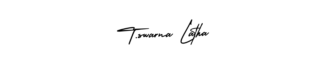 T.swarna Latha stylish signature style. Best Handwritten Sign (AmerikaSignatureDemo-Regular) for my name. Handwritten Signature Collection Ideas for my name T.swarna Latha. T.swarna Latha signature style 3 images and pictures png