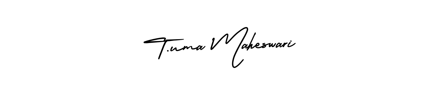 How to make T.uma Maheswari signature? AmerikaSignatureDemo-Regular is a professional autograph style. Create handwritten signature for T.uma Maheswari name. T.uma Maheswari signature style 3 images and pictures png