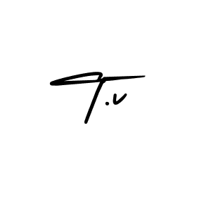 Use a signature maker to create a handwritten signature online. With this signature software, you can design (AmerikaSignatureDemo-Regular) your own signature for name T.v. T.v signature style 3 images and pictures png
