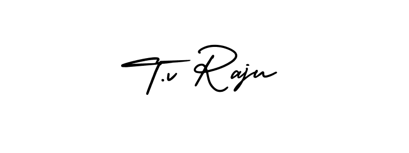 It looks lik you need a new signature style for name T.v Raju. Design unique handwritten (AmerikaSignatureDemo-Regular) signature with our free signature maker in just a few clicks. T.v Raju signature style 3 images and pictures png