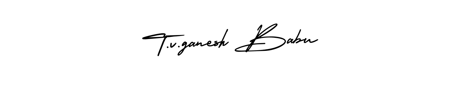 Use a signature maker to create a handwritten signature online. With this signature software, you can design (AmerikaSignatureDemo-Regular) your own signature for name T.v.ganesh Babu. T.v.ganesh Babu signature style 3 images and pictures png