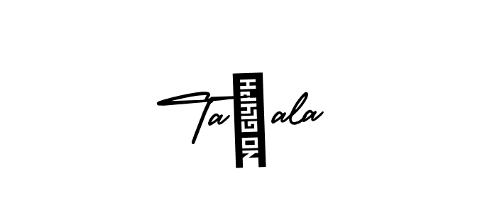 You should practise on your own different ways (AmerikaSignatureDemo-Regular) to write your name (Tañala) in signature. don't let someone else do it for you. Tañala signature style 3 images and pictures png
