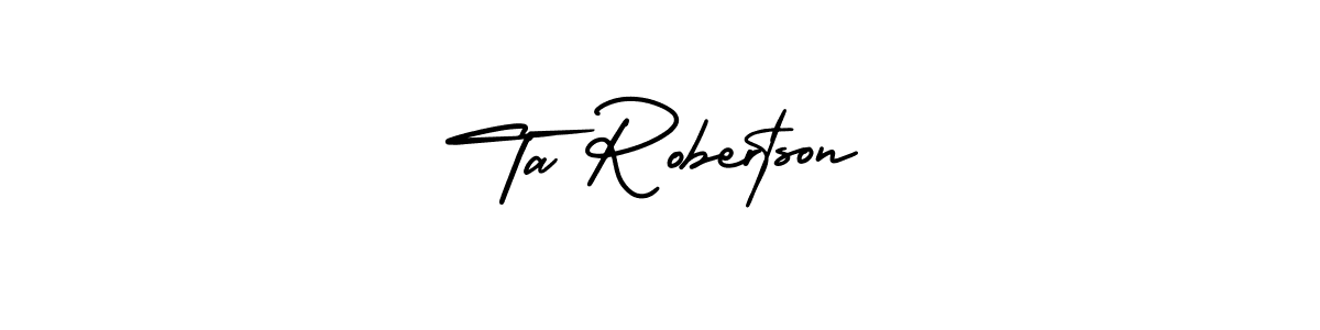 Make a short Ta Robertson signature style. Manage your documents anywhere anytime using AmerikaSignatureDemo-Regular. Create and add eSignatures, submit forms, share and send files easily. Ta Robertson signature style 3 images and pictures png