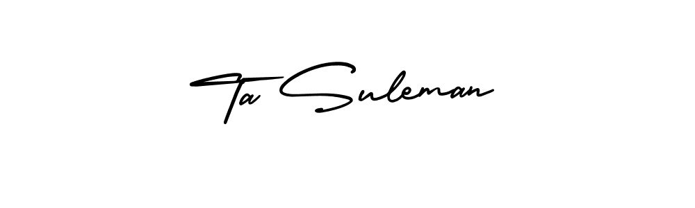 Also You can easily find your signature by using the search form. We will create Ta Suleman name handwritten signature images for you free of cost using AmerikaSignatureDemo-Regular sign style. Ta Suleman signature style 3 images and pictures png
