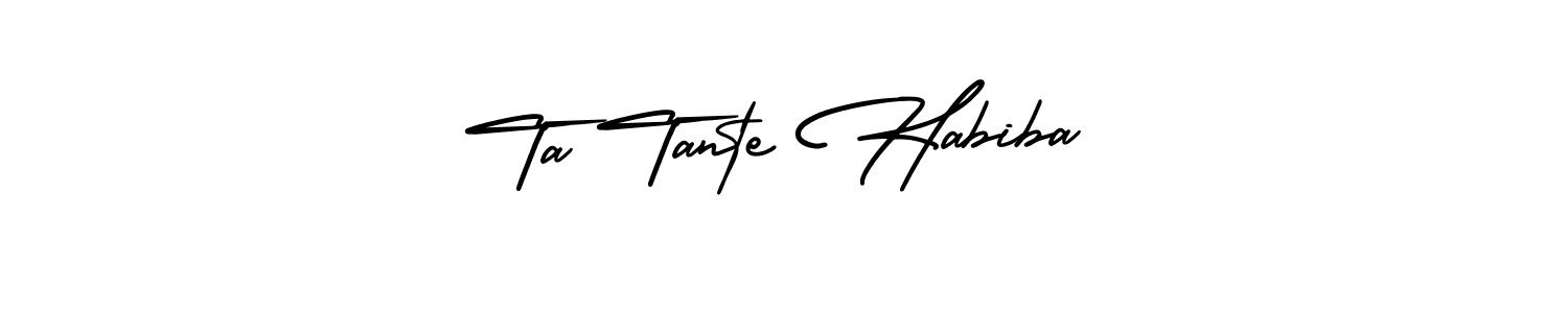 Design your own signature with our free online signature maker. With this signature software, you can create a handwritten (AmerikaSignatureDemo-Regular) signature for name Ta Tante Habiba. Ta Tante Habiba signature style 3 images and pictures png