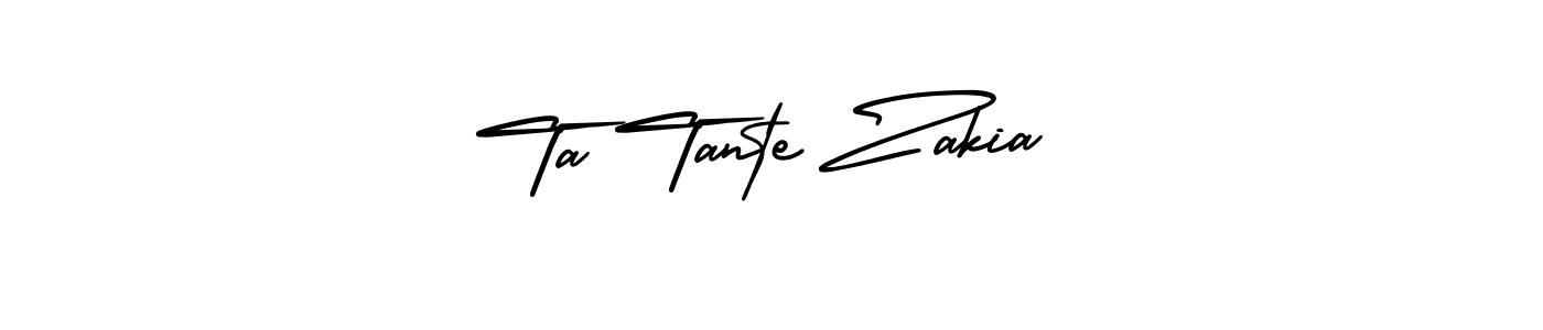 Design your own signature with our free online signature maker. With this signature software, you can create a handwritten (AmerikaSignatureDemo-Regular) signature for name Ta Tante Zakia. Ta Tante Zakia signature style 3 images and pictures png