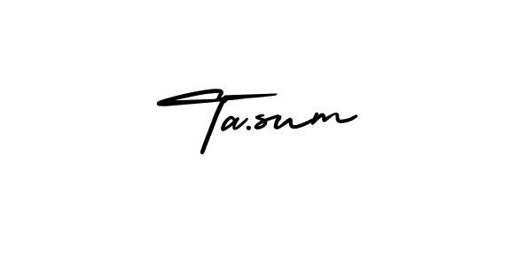 You should practise on your own different ways (AmerikaSignatureDemo-Regular) to write your name (Ta.sum) in signature. don't let someone else do it for you. Ta.sum signature style 3 images and pictures png