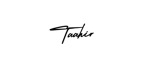 How to make Taahir name signature. Use AmerikaSignatureDemo-Regular style for creating short signs online. This is the latest handwritten sign. Taahir signature style 3 images and pictures png